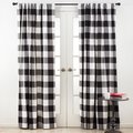 Saro Lifestyle SARO 54 x 108 in. Cotton Buffalo Plaid Curtains - Black SA469721